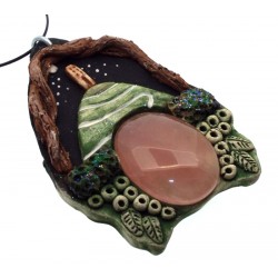 Ceramic Sacred Tor with Rose Quartz Wall Art 42